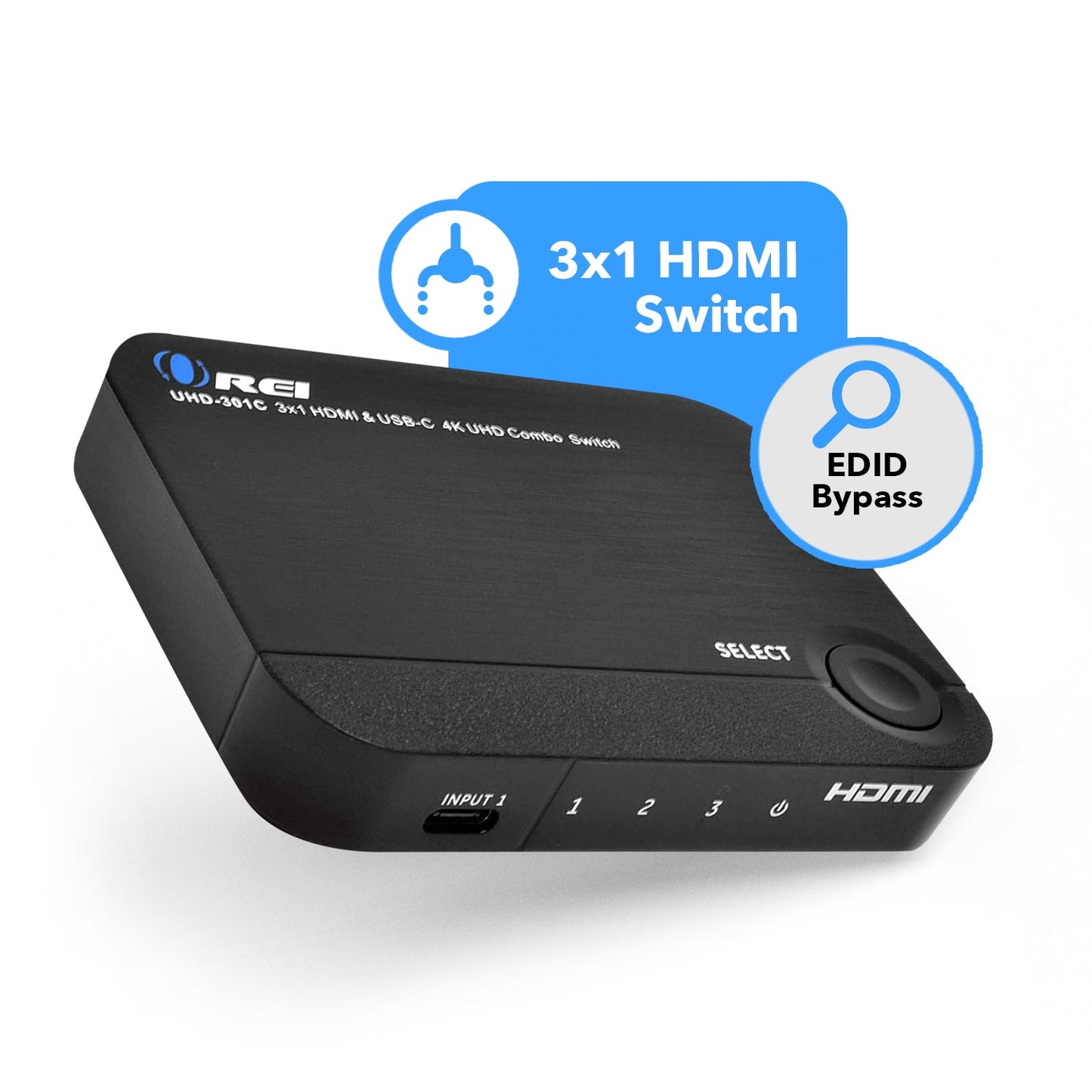 4K 3x1 HDMI Switch 2 HDMI + USB-C Input (UHD-301C)