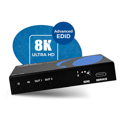 1x2 HDMI Splitter 1-In 2-Out, UltraHD 8K, EDID (BK-102)