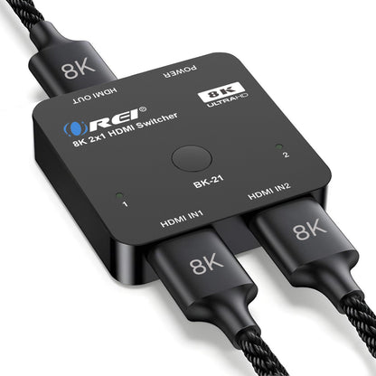 2 in 1 out 8K HDMI Switch with HDR10+ & Dolby Vision (BK-21)