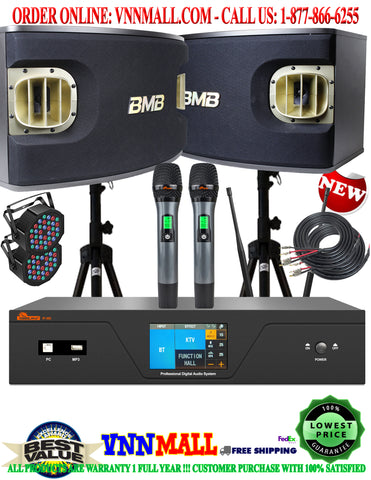 KARAOKE SYSTEM 22 - NEWEST MODEL: 2024 - BMB Professional 2400W Complete Karaoke System with Anti-Feedback