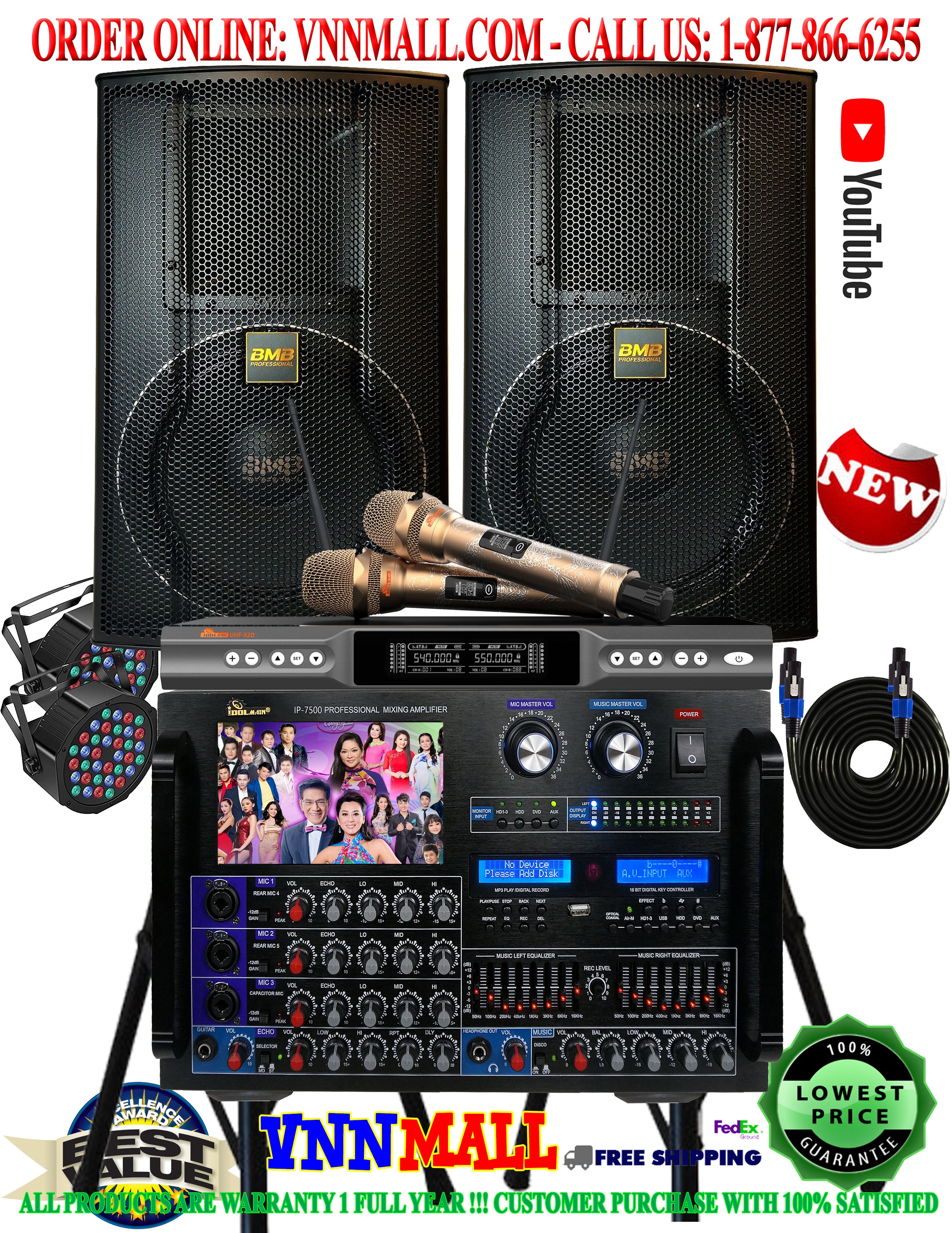 KARAOKE SYSTEM 33 - BMB JAPAN (SE) 2400 Watts Professional Karaoke Speakers with 8000W Amplifier - Model 2025