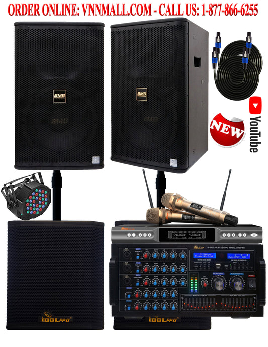 KARAOKE SYSTEM 9 - 4000W BMB JAPAN Karaoke System Speakers with 2 Subwoofers - MODEL 2025