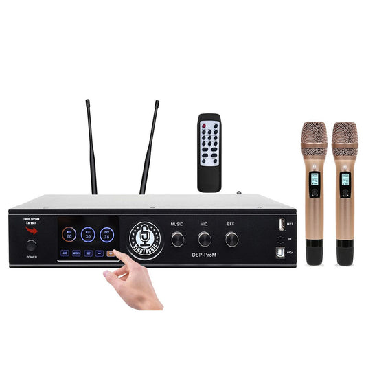 Singtronic DSP-ProM Professional Digital Echo Karaoke Mixer Plus 2 x Anti-feedback Wireless Mics.