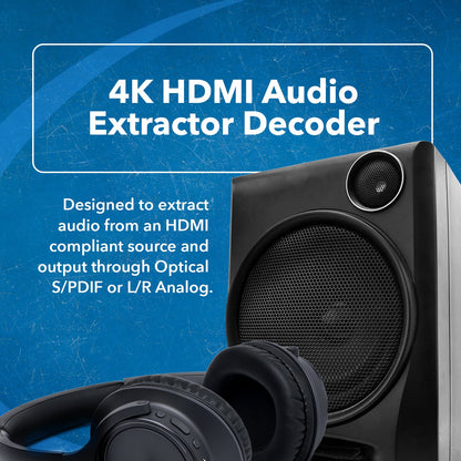 OREI HDMI 18Gbps Audio Extractor with Audio Downmix (HDA-913)