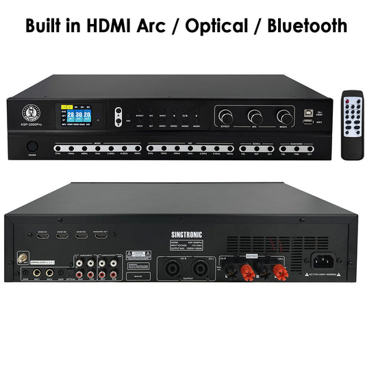 Singtronic KSP-2000Pro Professional Digital 3000W Sound Processor 2 in 1 Mixing Amplifier Karaoke Anti-Feedback