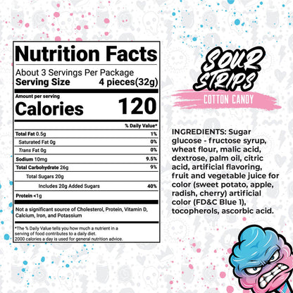 Sour Strips Cotton Candy (104g)