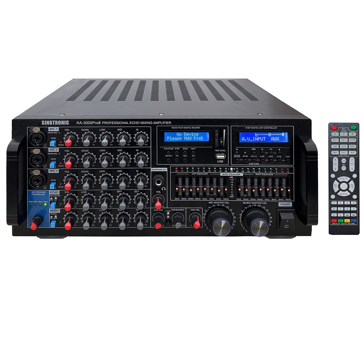 Singtronic KA-3000Pro II Professional 3000W Mixing Amplifier Digital HDMI Output, Equalizer & USB Recording
