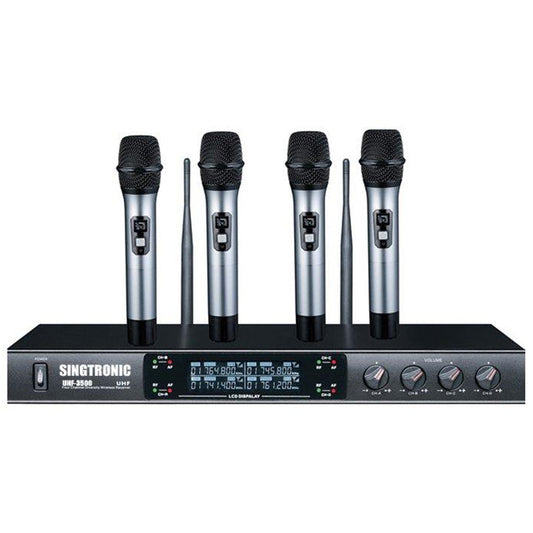 ( OPEN BOX - LIKE NEW ) UHF-3500 PROFESSIONAL QUAD UHF CHANNELS WIRELESS PLL MICROPHONE SYSTEM - Model: 2025