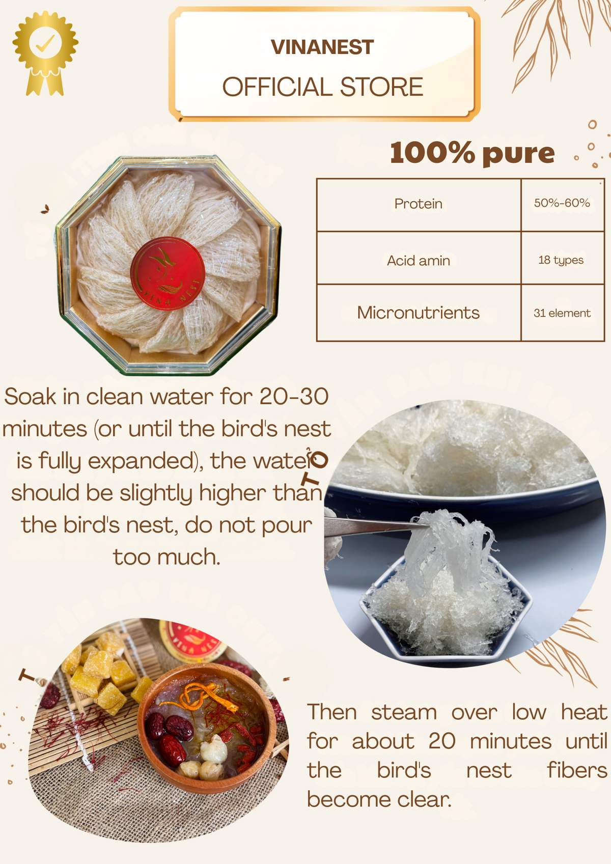 Vinanest Simply Swift (Tổ Yến Tinh Chế Sợi) 100GR