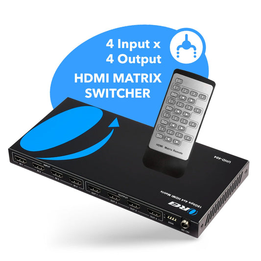 Ultra HD 4x4 HDMI Matrix Switch 4K @60Hz with IR Remote (UHD-404)