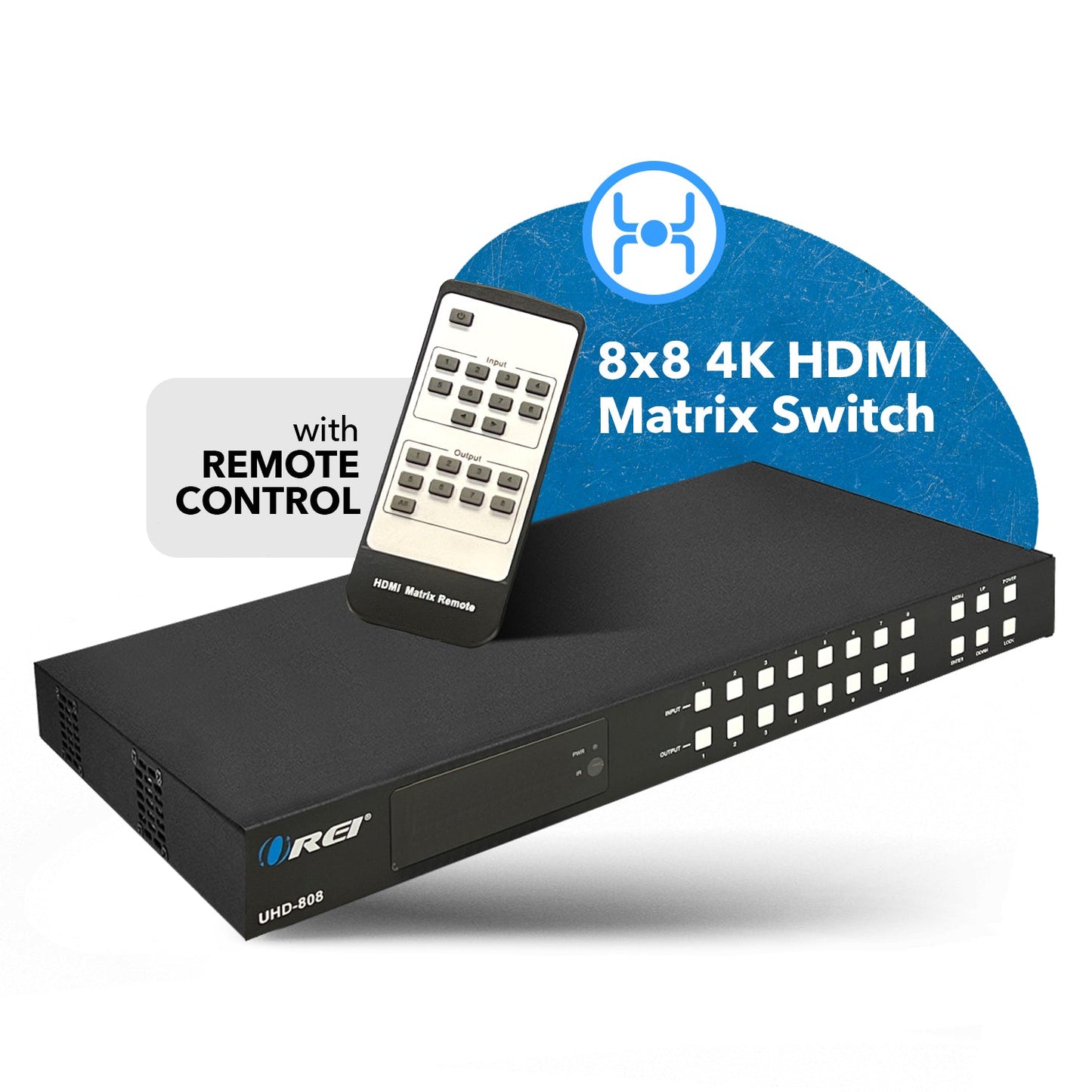 Ultra HD 8x8 HDMI Matrix Switch 4K @60Hz With IR Remote (UHD-808)