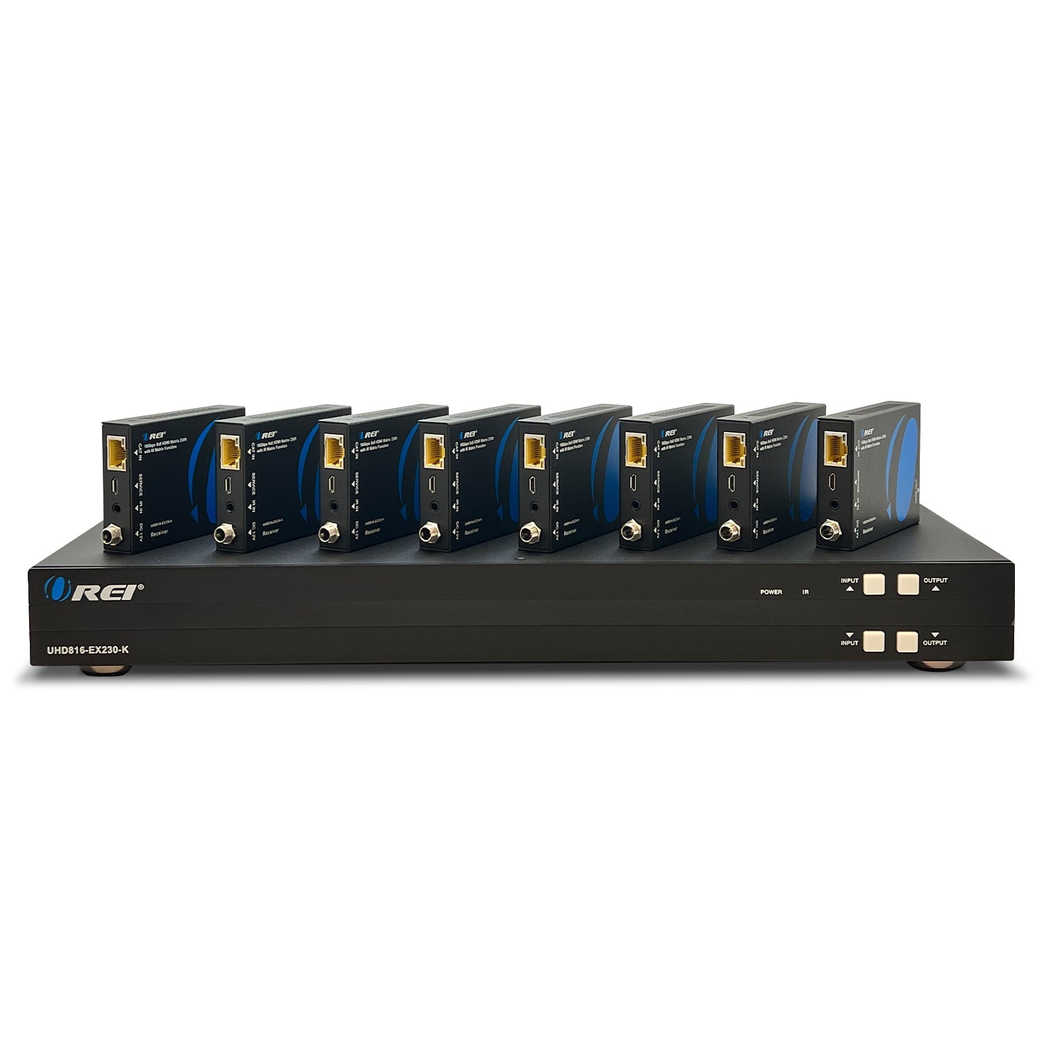 4K 8x8 HDMI Matrix Extender with IR & RS-232 control upto 230 feet (UHD816-EX230-K)