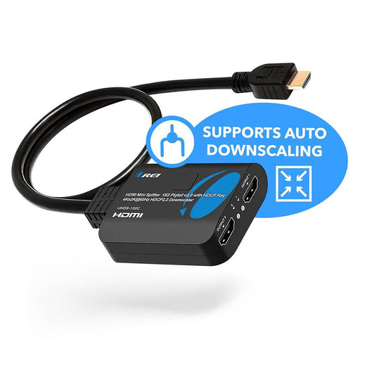 OREI HDMI Splitter 1 in 2 out with Downscaler, 3D, upto 4k@60Hz (UHDS-102C)