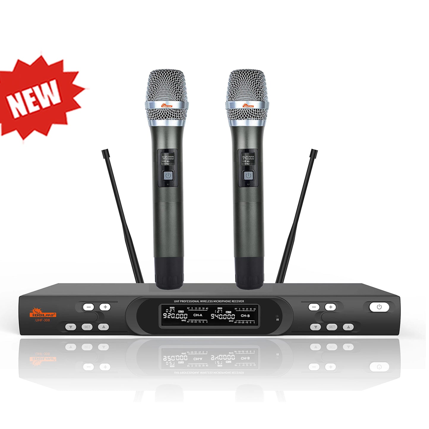 IDOLpro UHF-308 Dual Wireless Microphones - Model 2025