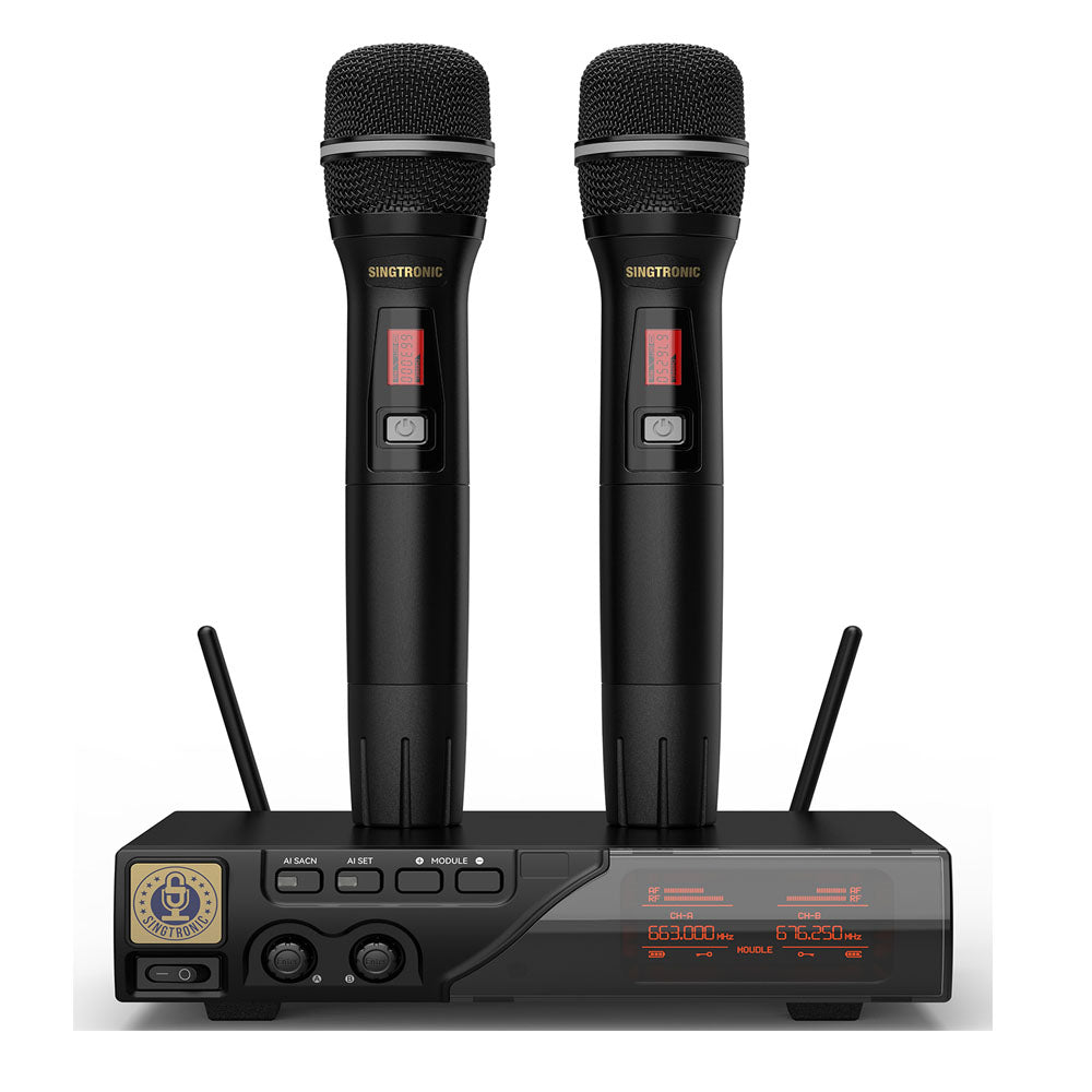 Singtronic True Diversity UHF-5000Pro Professional 900Mhz Dual Wireless Microphone Karaoke