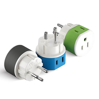 Palestine, Israel Travel Adapter - 2 in 1 - Type H - Compact Design (US-14)