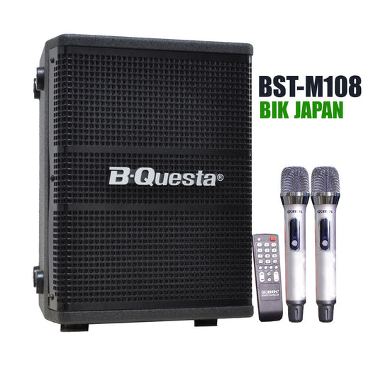 Loa Kéo Di Động - BST-M108 Built-In Rechargeable Battery, Bluetooth with 2 rechargeable Microphone- MODEL 2024