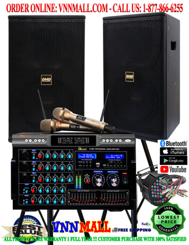 KARAOKE SYSTEM 5 - NEWEST MODEL: 2024 - BMB Professional Vocal Speakers 3200 Watts - Amplifier 6000 Watts