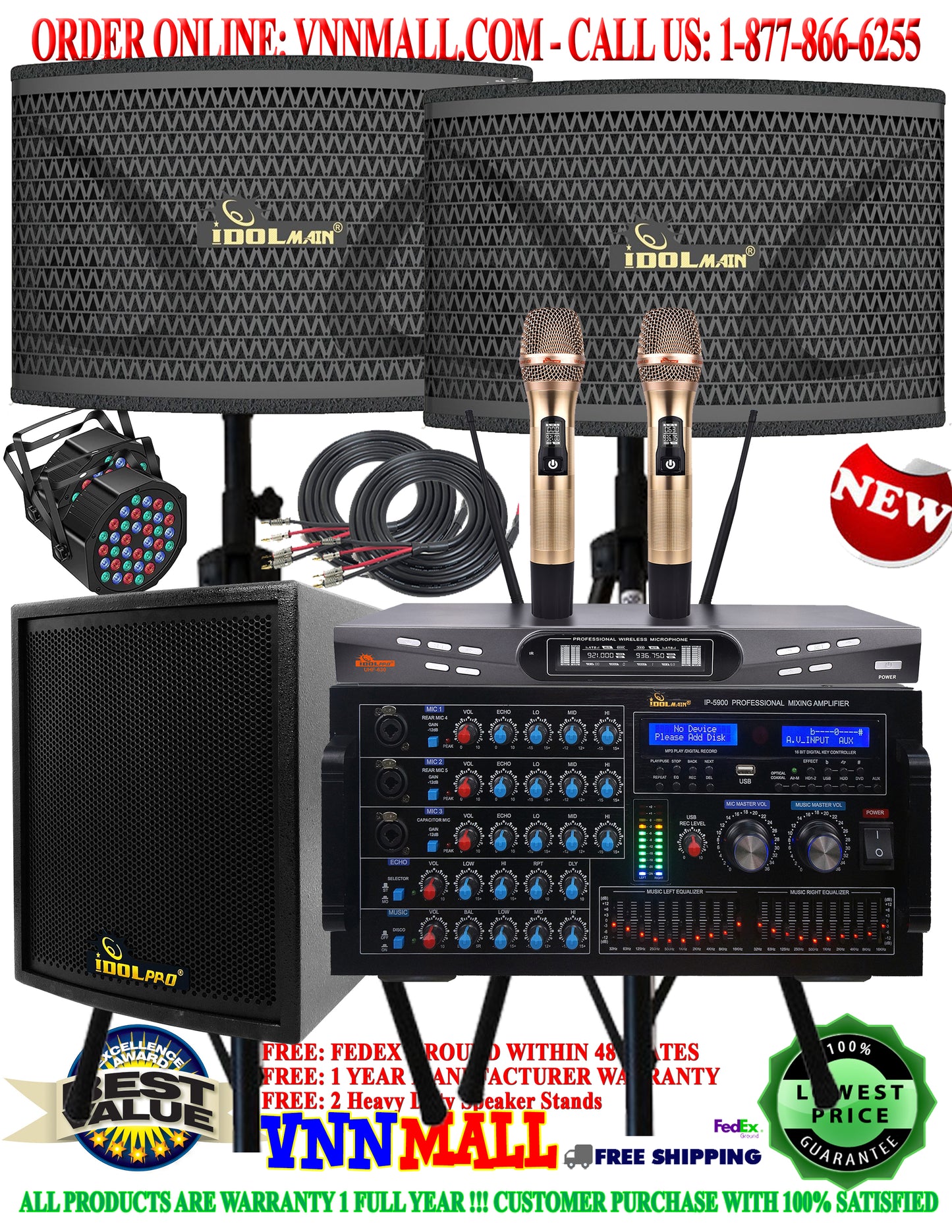 KARAOKE SYSTEM 11 - IDOLMAIN & IDOLPRO Complete Karaoke System - 5000 Watts (MODEL 2025)