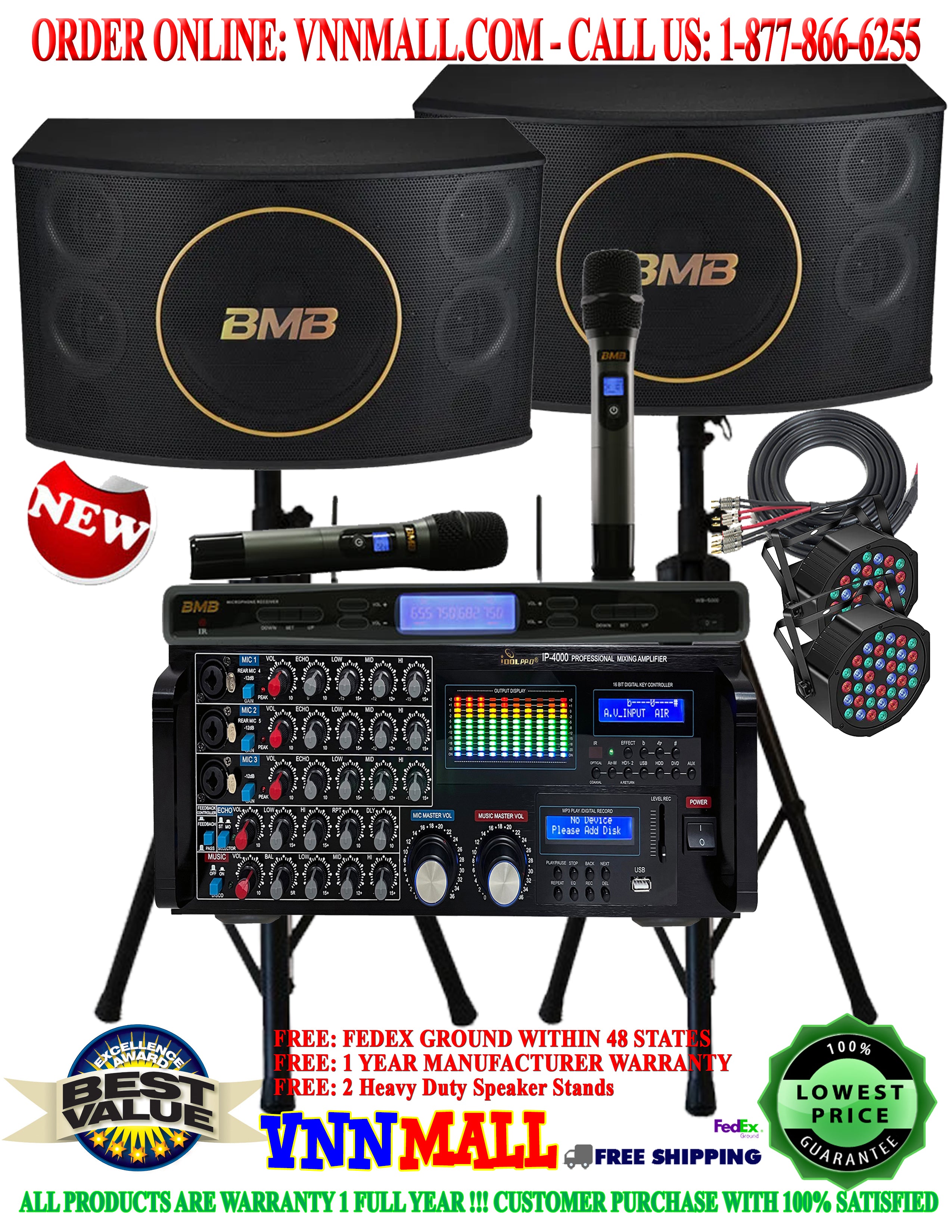 KARAOKE SYSTEM 23 - BMB Japan 3-Way 5 Speakers Karaoke System - 3000 Watts (Model 2026)