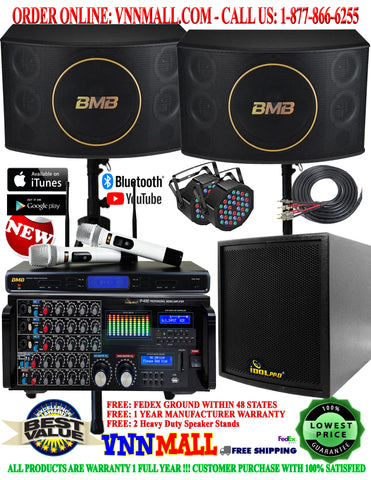 KARAOKE SYSTEM 25 - NEWEST MODEL: 2024 - BMB Japan 3-Way 5 Speakers Karaoke System 2800 Watts