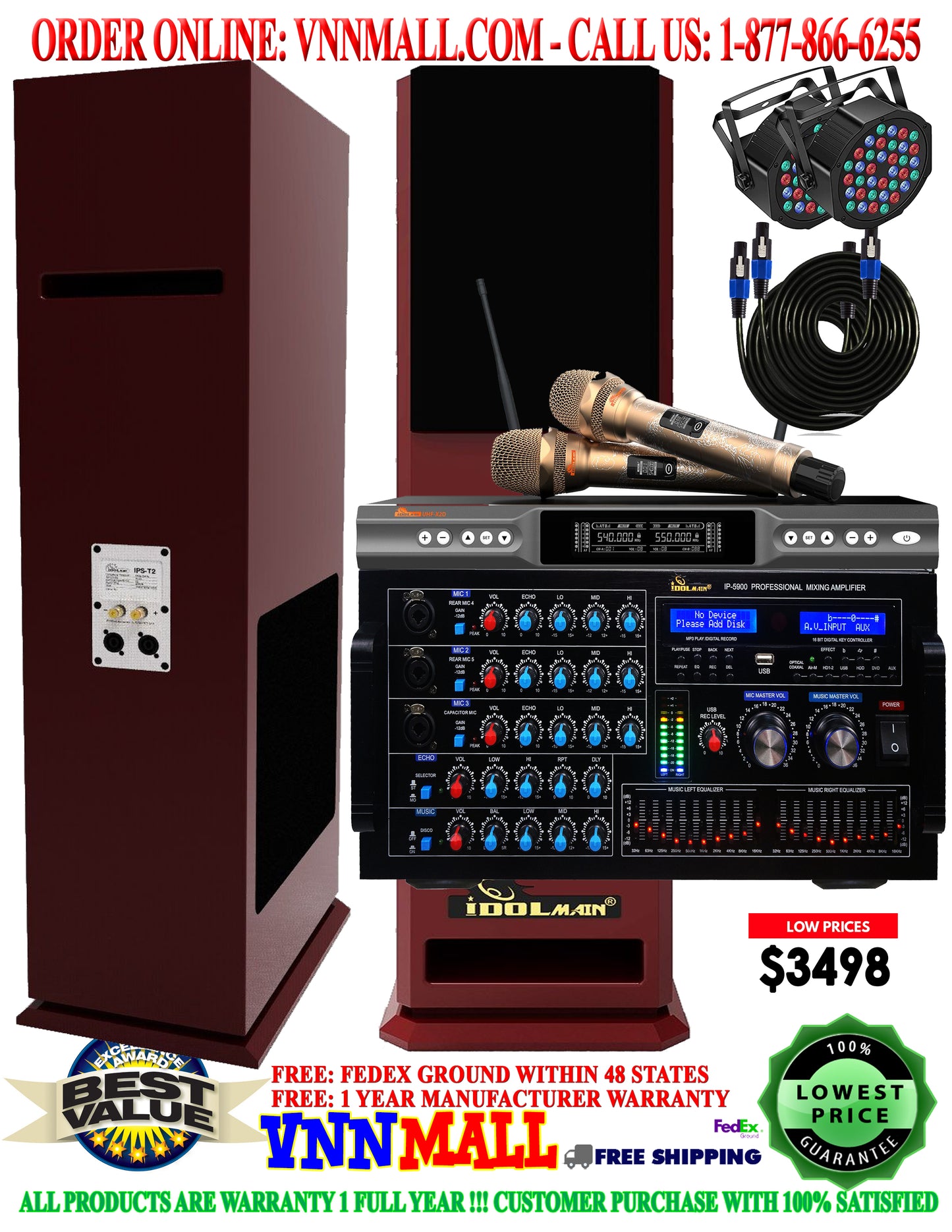 KARAOKE SYSTEM 3 - IDOLMAIN 4000W Professional System ( Bluetooth, Optical and HDMI ARC ) NEWEST MODEL: 2025