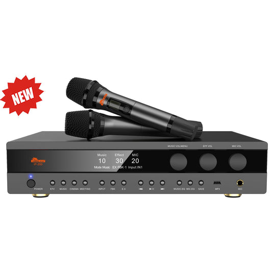 IDOlpro IP-200 4000W Digital Karaoke Processor Amplifier, Anti-Feedback, HDMI ARC, Optical, Dual Microphones (Model 2025)