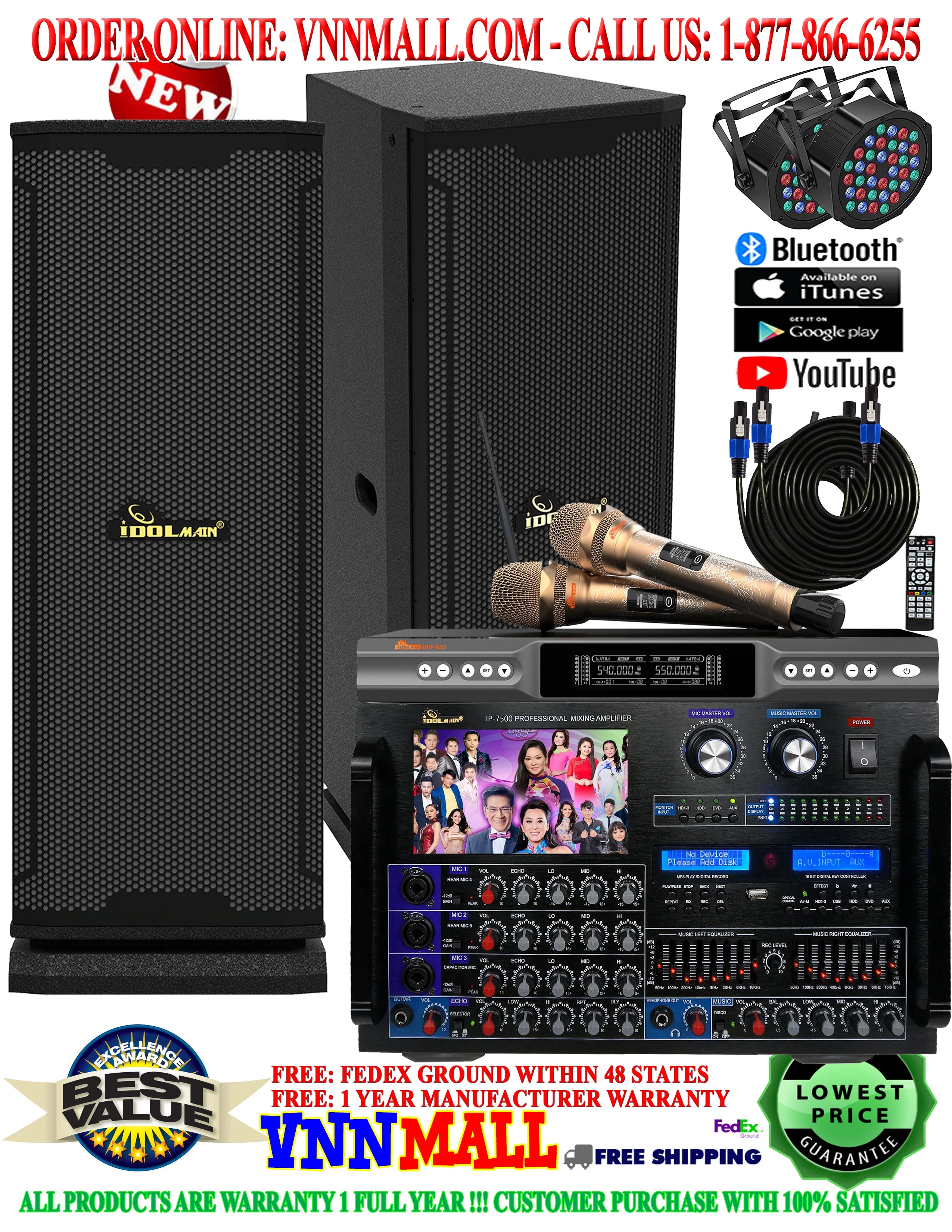 KARAOKE SYSTEM 20 - DELUXE 5 - TOTAL 6000 WATTS - 8000W AMPLIFIER - THE BEST MIC - NEWEST MODEL: 2025