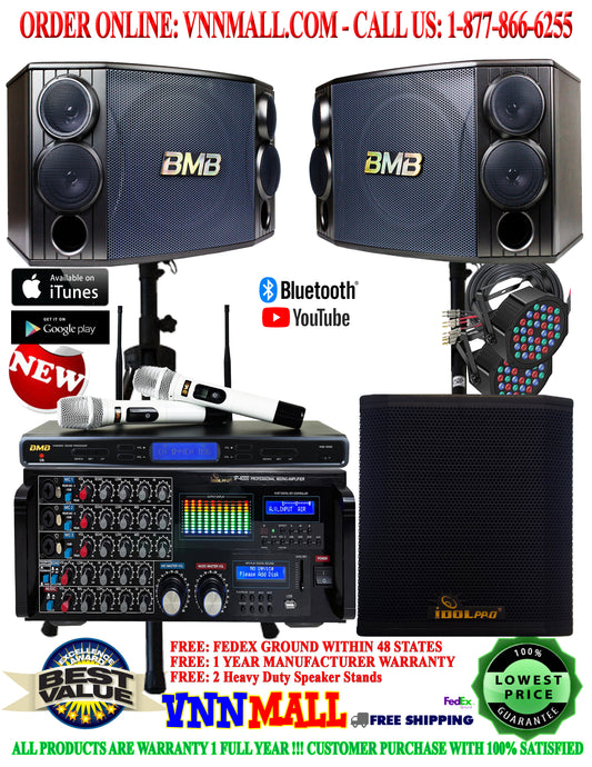 KARAOKE SYSTEM 30 - BMB Japan Karaoke System 3000W - 3-Ways Speakers, Built In Bluetooth, Optical, HDMI ARC - Model 2025