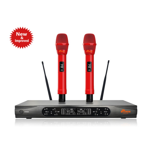 IDOLmain UHF-X1R Professional Performance With Anti Feedback, Ultra Low Distortion, Digital Pilot Technology Dual Wireless Microphone System New Model 2024