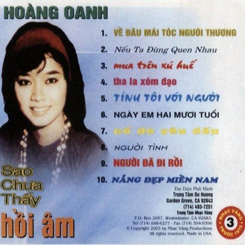 Hoang Oanh - Sao Chua Thay Hoi Am - CD Nhac Vang Truoc 1975