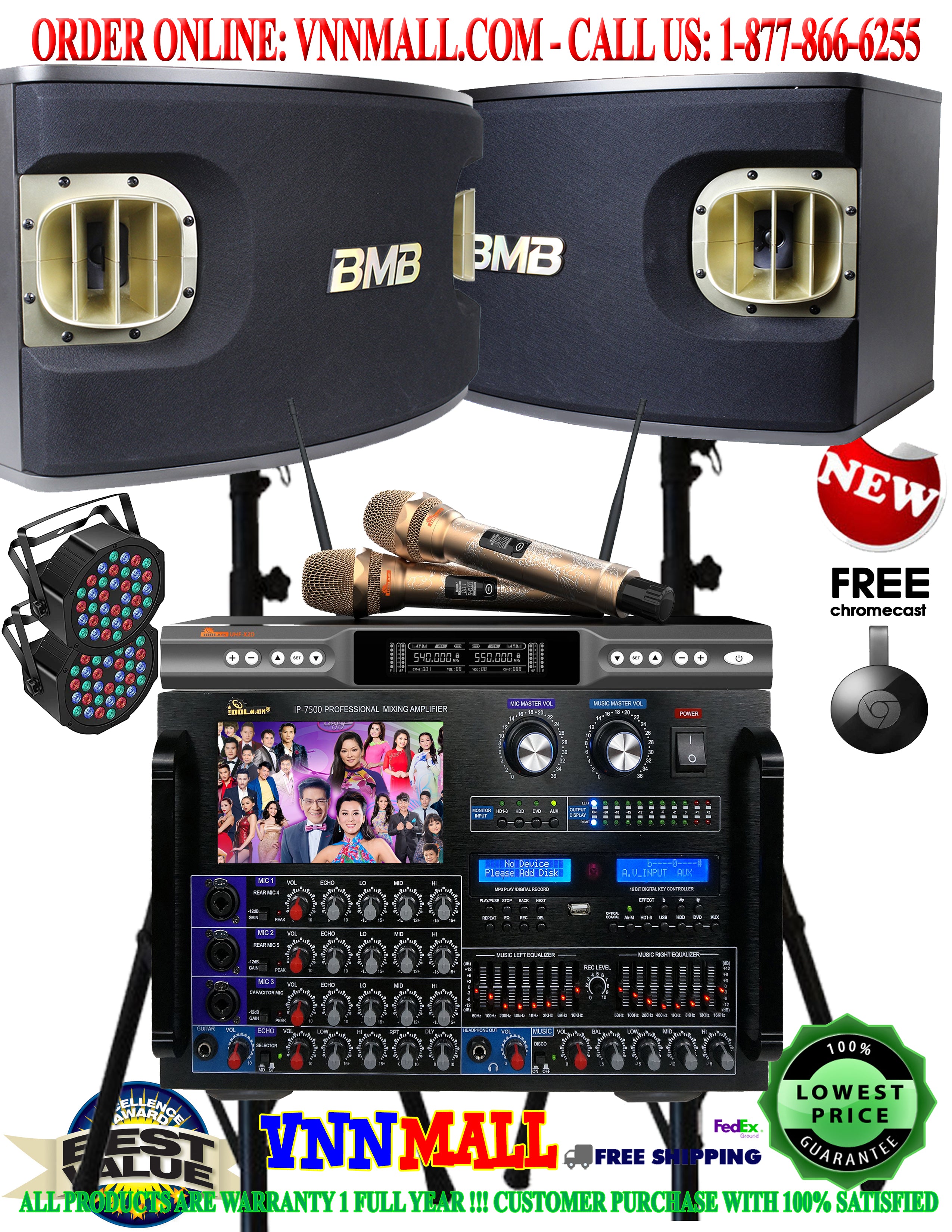 KARAOKE SYSTEM 26 - BMB Advanced Package 3-Way Vocal Speakers  2400 Watts - Amplifier 8000 Watts - NEWEST MODEL: 2025