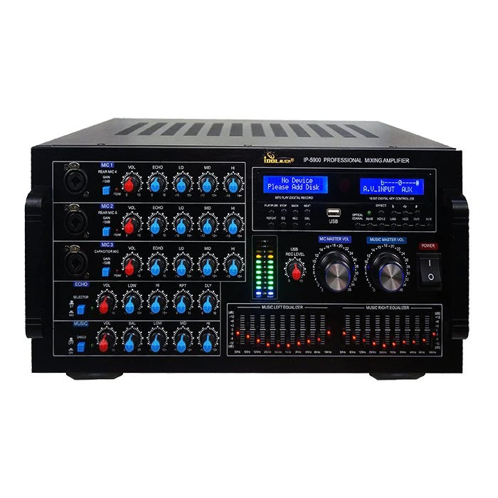 IDOLMAIN IP-5900 6000W Digital Echo Karaoke Mixing Amplifier With Repeat-Delay Control, HDMI-Optical Inputs ( Model 2025 )