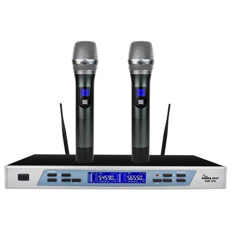IDOLpro UHF-310 Professional Intelligent Dual Wireless Auto Noise Cancellation Microphone System - NEW 2022