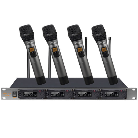 IDOLMAIN UHF-668 Professional 4 Channel Wireless Handhelds With New Digital Pilot Technology & Vocal Support Microphone System NEW 2023