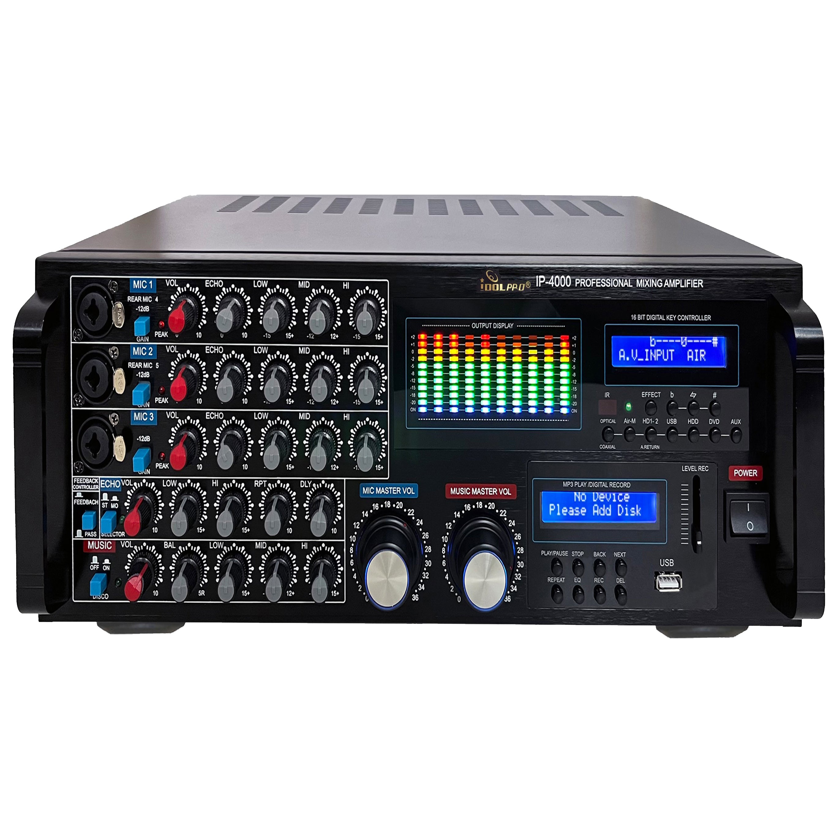 IDOLpro IP-4000 3000W Recording/Bluetooth/HDMI Professional Console Mixing Amplifier - Mode 2025