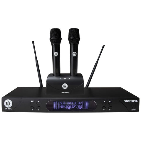 Singtronic UHF-999Pro Professional Dual UHF Rechargeable Wireless Microphones Karaoke System