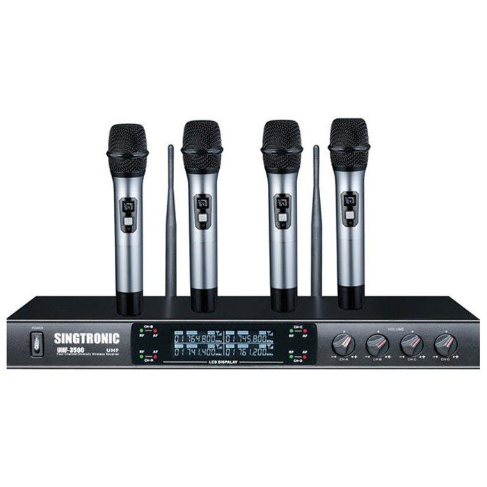 UHF-3500 PROFESSIONAL QUAD UHF CHANNELS WIRELESS PLL MICROPHONE SYSTEM - Model: 2025