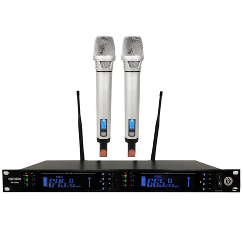 ( SOLD OUT - PREORDER ONLY ) UHF-4500Pro PROFESSIONAL DIGITAL DUAL WIRELESS MICROPHONE KARAOKE SYSTEM BUILT IN FEEDBACK CONTROL