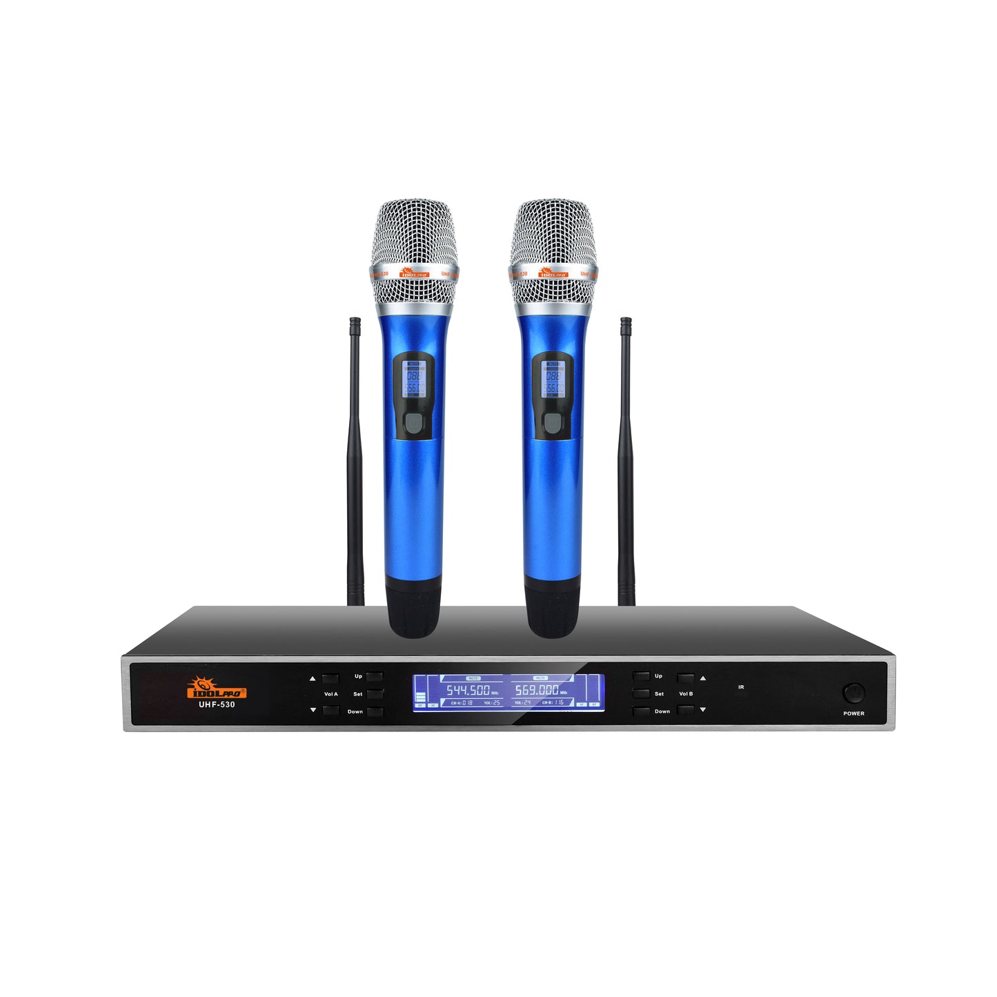 IDOLpro UHF-530 Advanced Technology Automatic Mute And Shut Down Dual Wireless Microphones NEW 2021