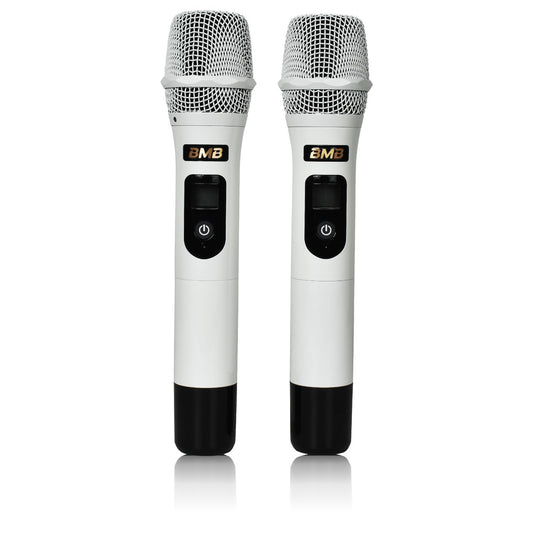 BMB WB-5000s White Wireless Microphone BUILT IN FEEDBACK CONTROL ( MODEL 2025 )