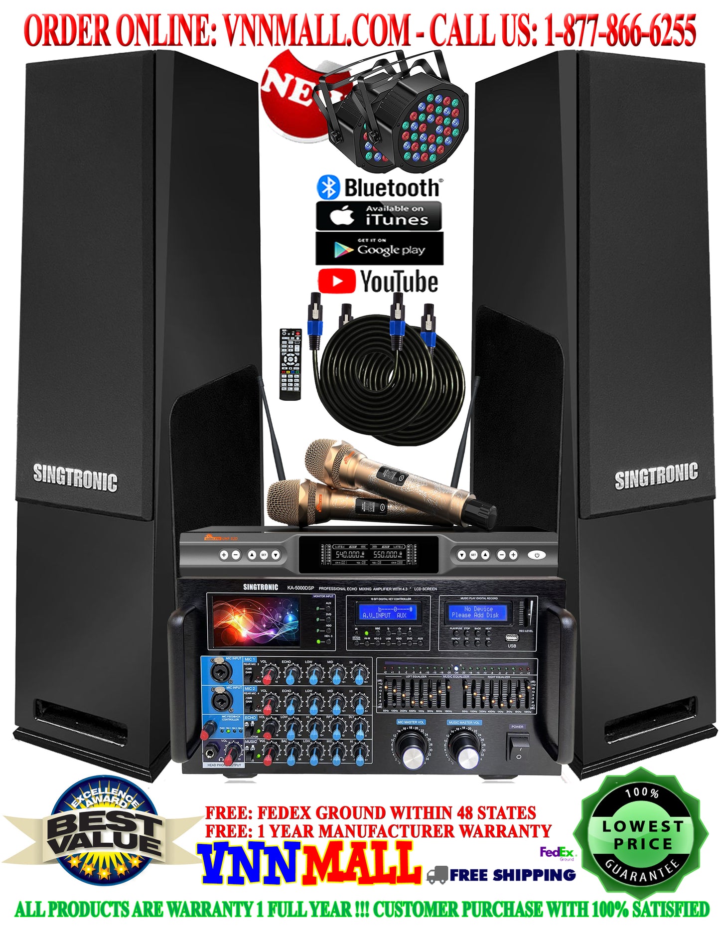 KARAOKE SYSTEM 37 - Singtronic Professional 4000W Karaoke System Built in Bluetooth, Optical & HDMI-Arc - Model: 2023