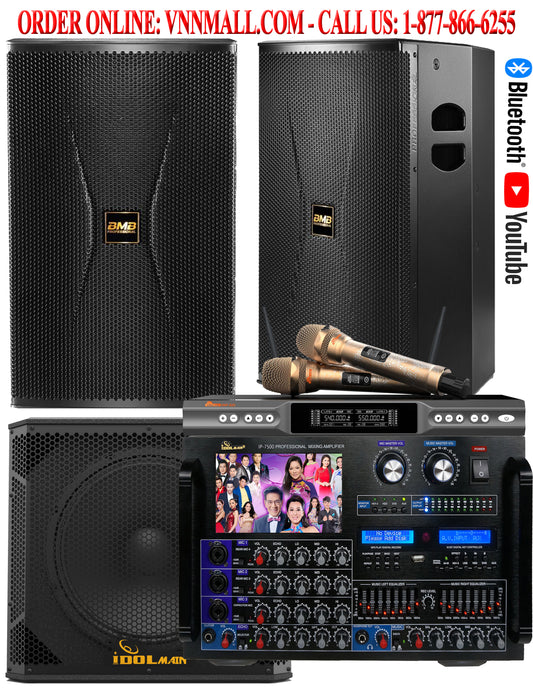 KARAOKE SYSTEM 7 - 6300 Watts YouTube Karaoke System With BMB JAPAN - 15 inches Professional Speakers - MODEL 2025