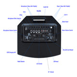 Loa Kéo Di Động IPS-DJ07 II - 2,000 Watts - FREE 2 Wireless Microphones ($175) - Built-in Rechargeable Battery, Bluetooth & Optical Input - MODEL 2023