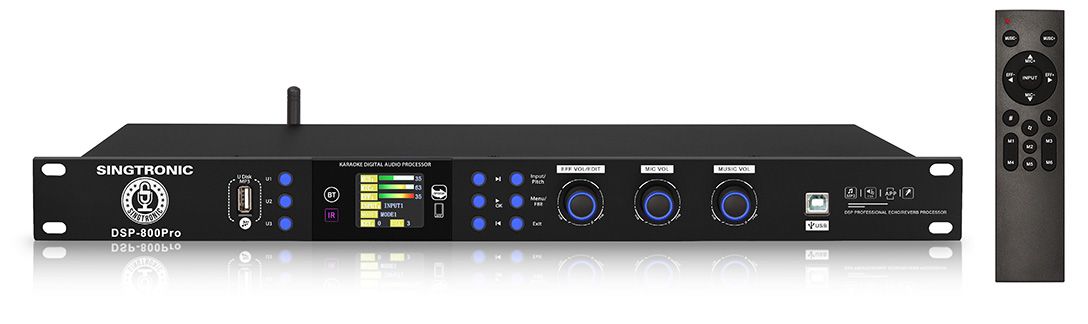 Vang Số Singtronic DSP-800Pro Professional Digital Echo Karaoke Mixer Processor, Feedback Eliminator with Optical & Coax Built in Bluetooth Function