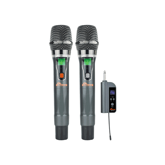 IDOLpro UHF-10 Dual Wireless Microphone Set With Rechargeable Receiver NEW 2024 - Mic Loa Kéo Di Động cho máy DJ06, DJ07 and DJ08