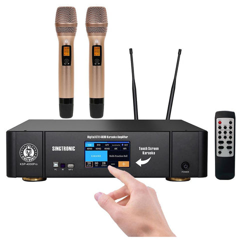 Singtronic KSP-4000Pro Professional 4000W Karaoke Sound Processor Amplifier Built Optical, Bluetooth, HDMI-ARC, Anti-Howling & Digital Equalizer Model: 2021 Touch Screen
