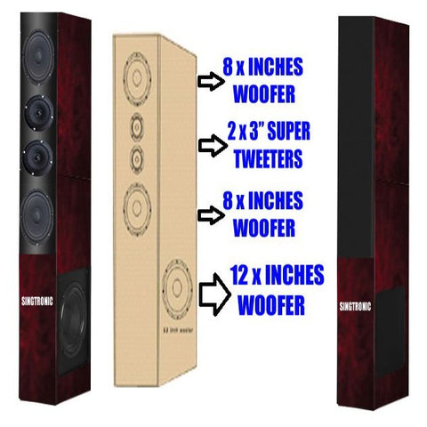 Singtronic KS-1000DW Professional 3000W Vocalist Karaoke Floor Standing Speaker System (Pair) - Model 2022