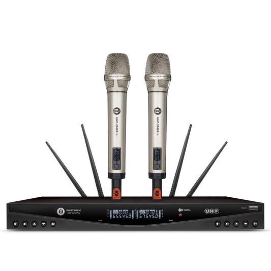 Singtronic UHF-2000Pro Professional Dual UHF PLL True Diversity Wireless Microphone Karaoke System