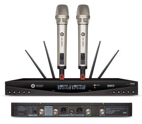 Singtronic UHF-2000Pro Professional Dual UHF PLL True Diversity Wireless Microphone Karaoke System